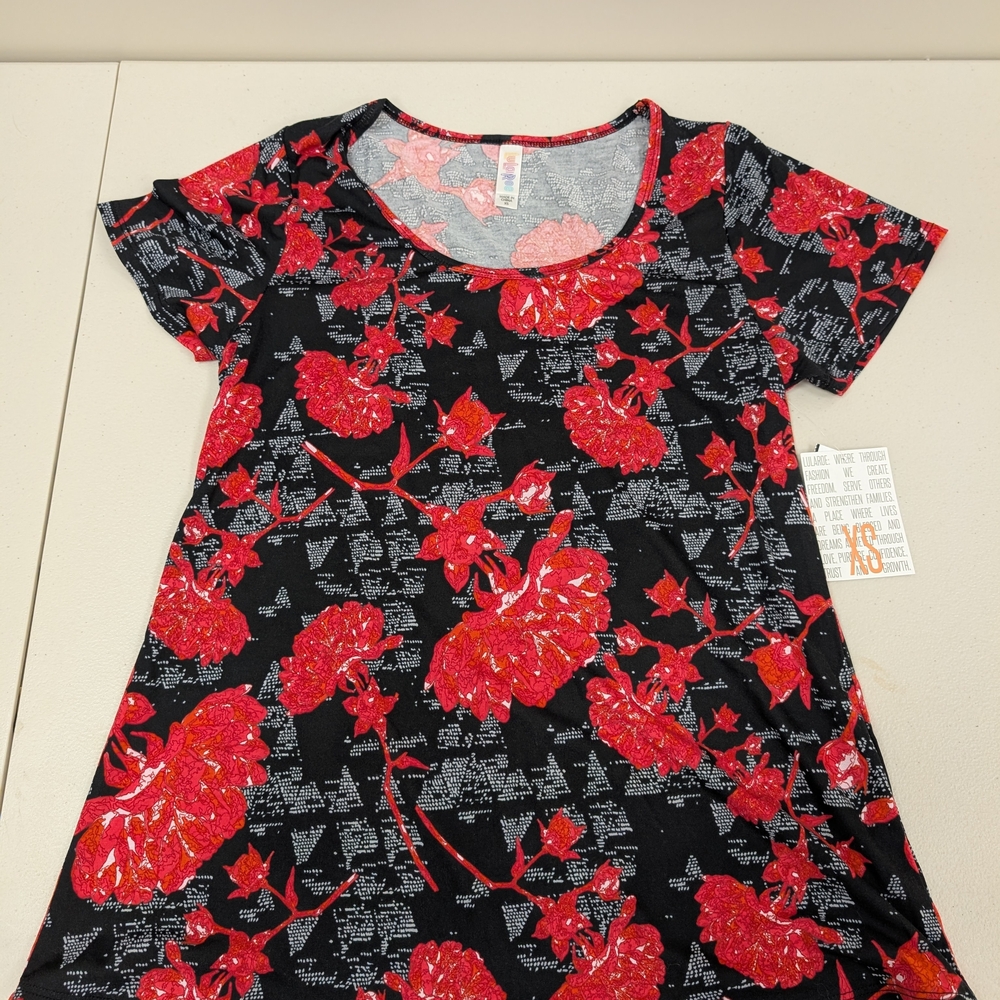 LuLaRoe Red and Black Floral Dress